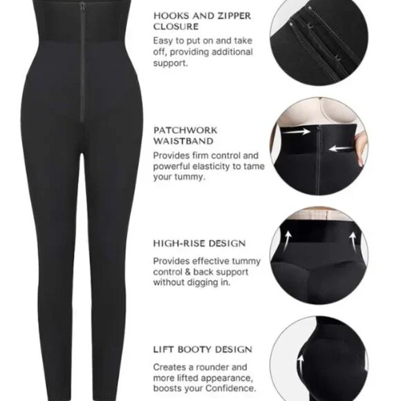 SHAPELLX AirSlim ElasticFuse Waistband Shaping Leggings Size Medium - Picture 2 of 9